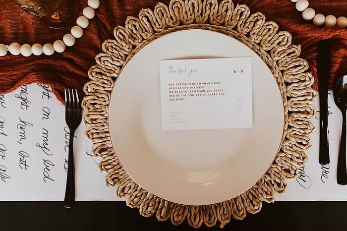 Wedding place setting